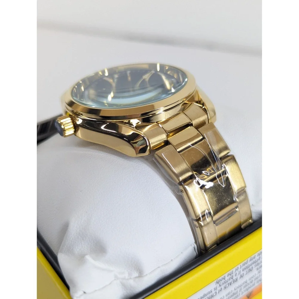 Invicta Celestial Hollis Mens Watch 69193 Gold Tone Black Dial 42mm Quartz New
